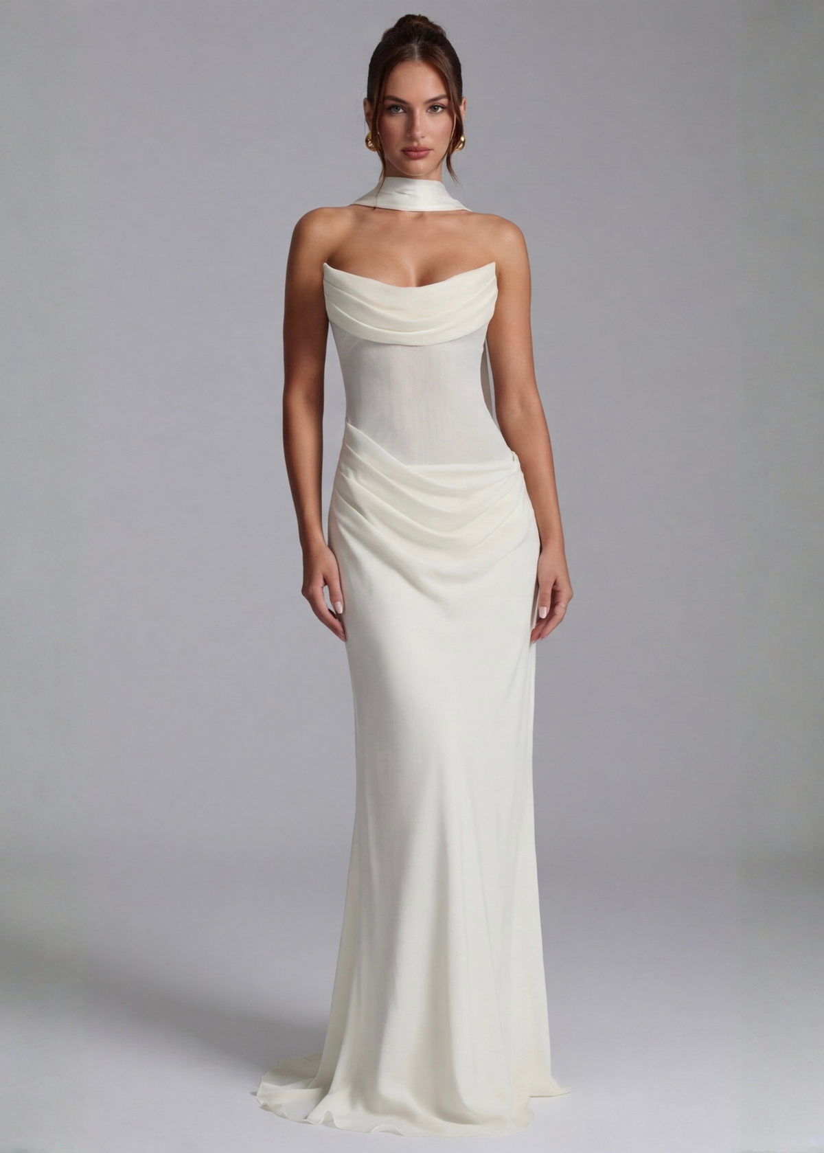 Vestido largo drapeado Muse