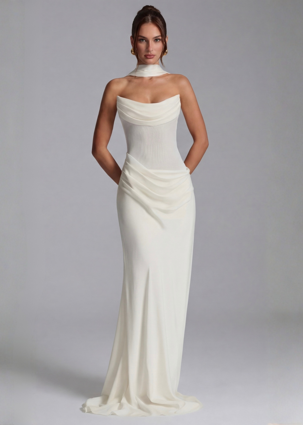 Vestido largo drapeado Muse