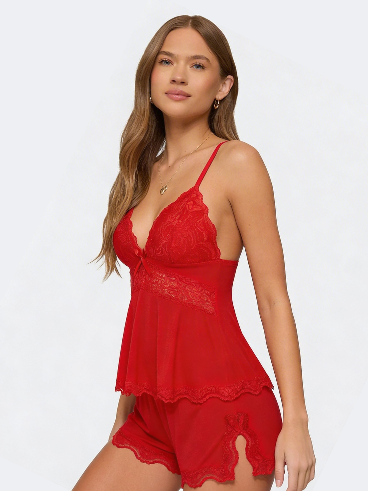 Conjunto de pijama de encaje Midnight Kiss