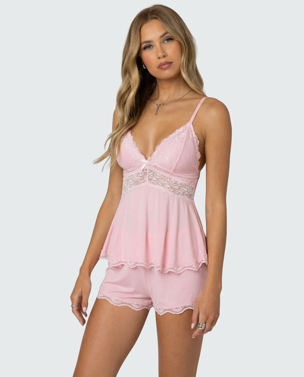 Conjunto de pijama de encaje Midnight Kiss