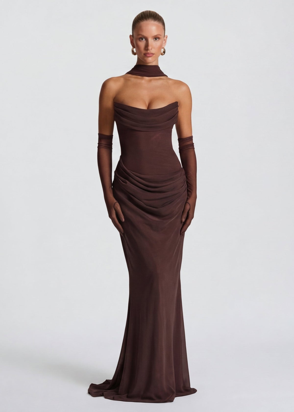 Vestido largo drapeado Muse