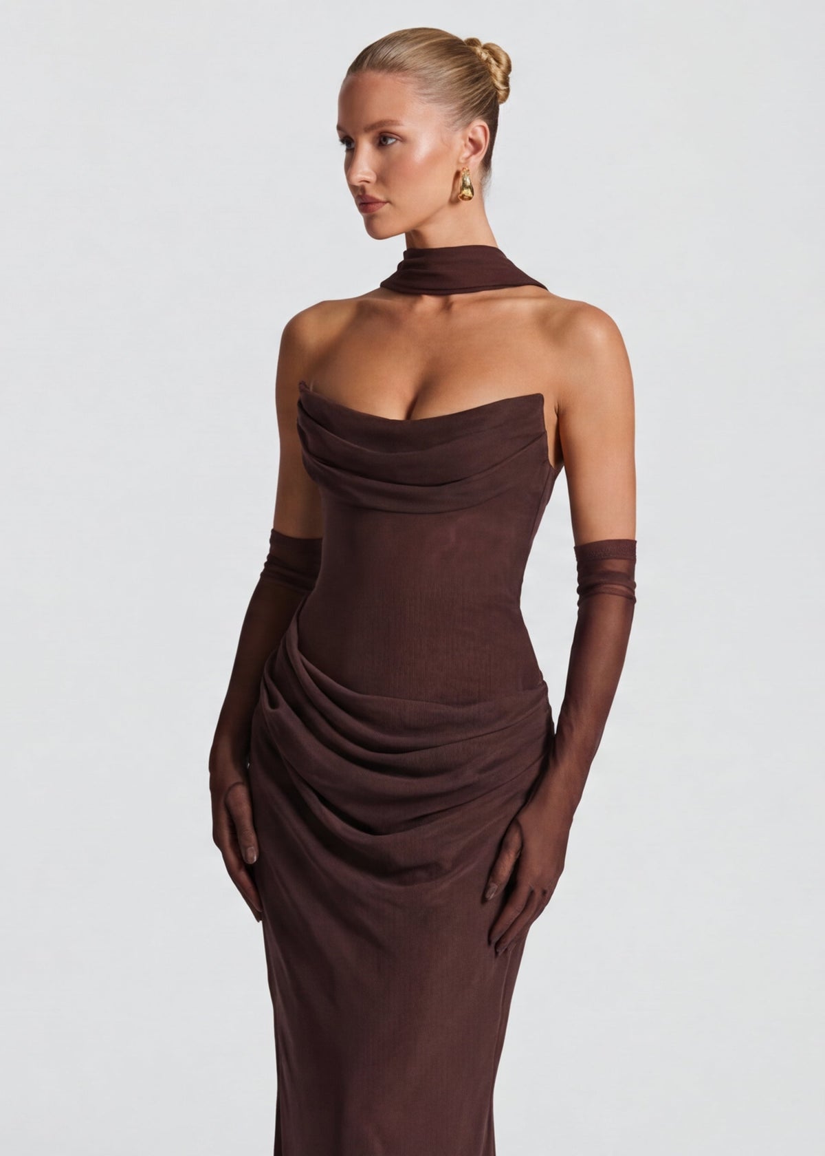 Vestido largo drapeado Muse