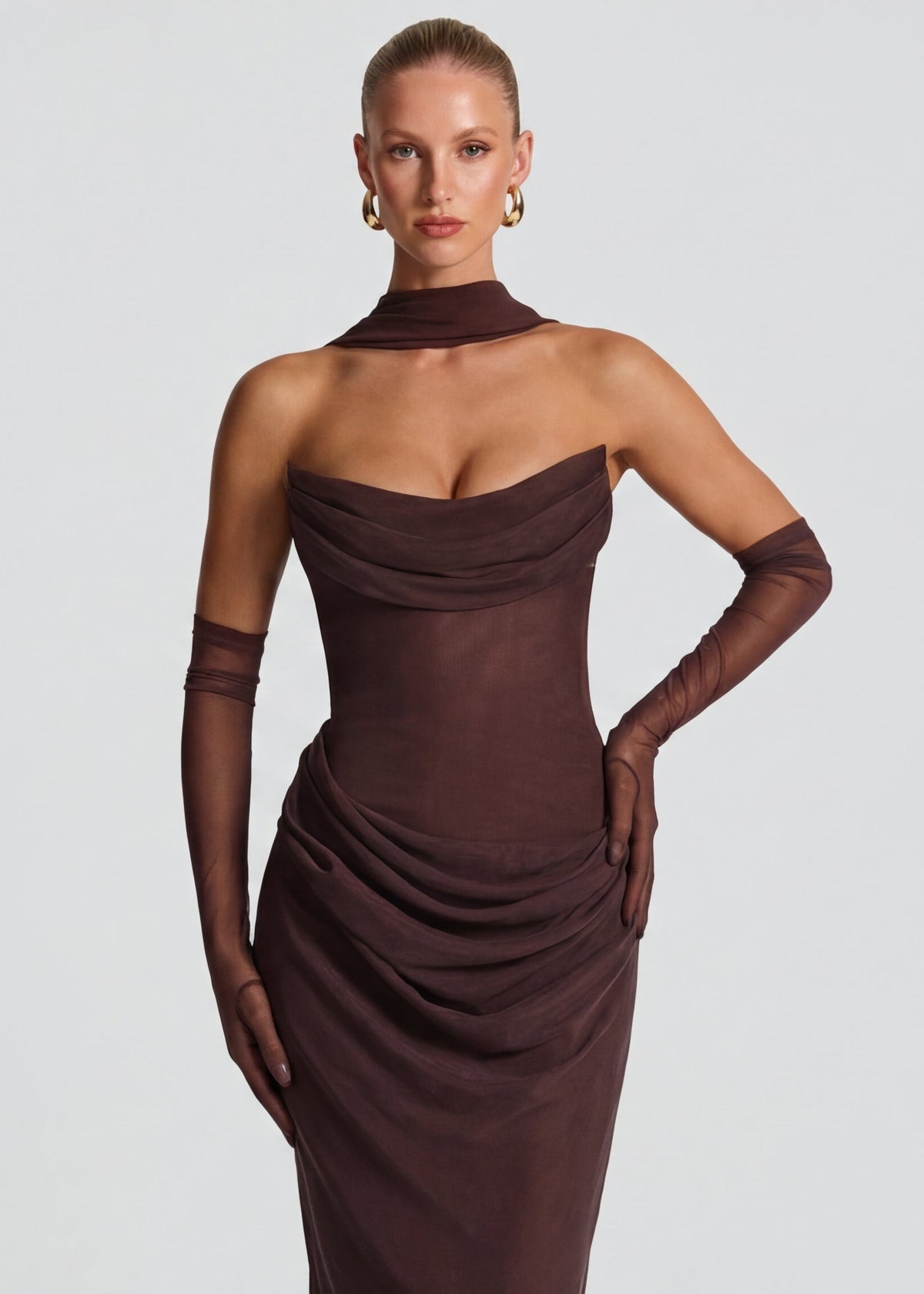Vestido largo drapeado Muse