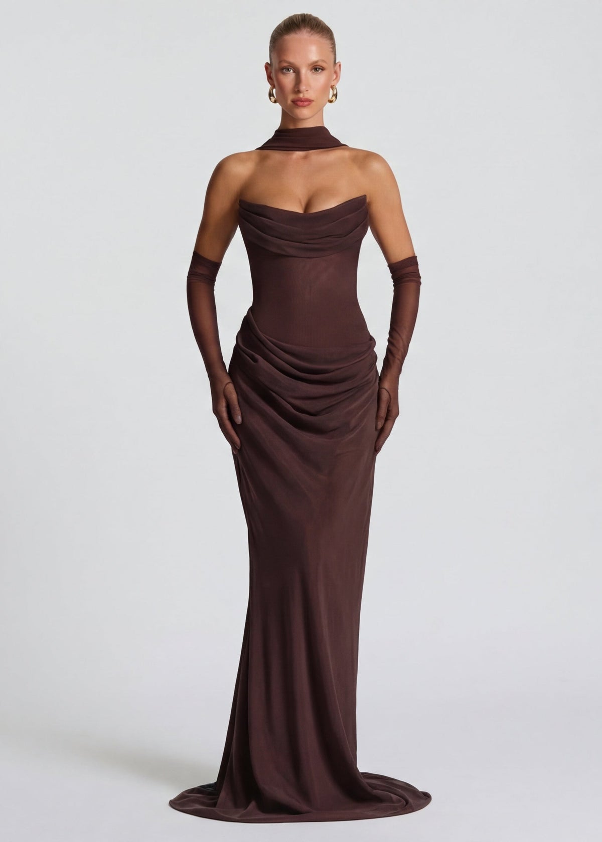 Vestido largo drapeado Muse