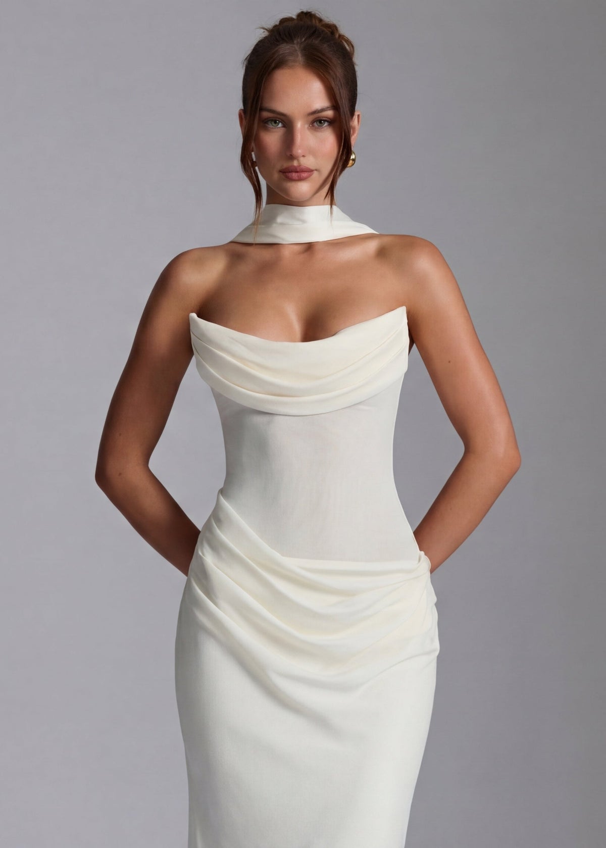 Vestido largo drapeado Muse