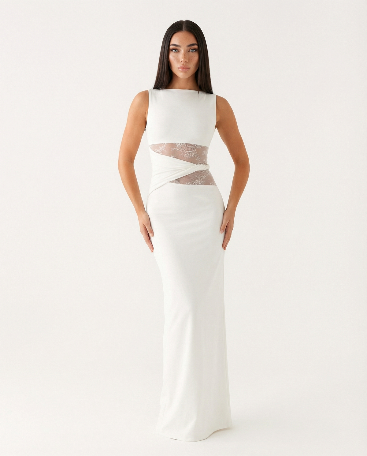 Vestido largo Lace Illusion